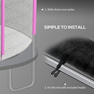 SPORTNOW Δίχτυ προστασίας τραμπολίνο με 6 στύλους με είσοδο με φερμ... SPORTNOW Δίχτυ προστασίας τραμπολίνο με 6 στύλους με είσοδο με φερμ...