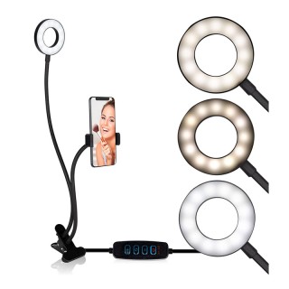 LED Φωτιστικό Δαχτυλίδι 9 cm με Εύκαμπτο Βραχίονα και Βάση Κινητού ... LED Φωτιστικό Δαχτυλίδι 9 cm με Εύκαμπτο Βραχίονα και Βάση Κινητού ...