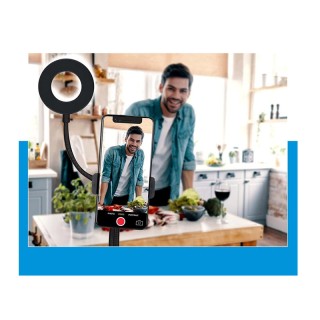 LED Φωτιστικό Δαχτυλίδι 9 cm με Εύκαμπτο Βραχίονα και Βάση Κινητού ... LED Φωτιστικό Δαχτυλίδι 9 cm με Εύκαμπτο Βραχίονα και Βάση Κινητού ...