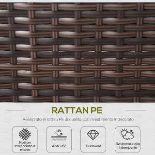 Outsunny Garden Lounge με 8 αρθρωτά τεμάχια από μπαστούνι, αλουμίνι...