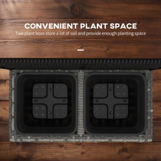 Outsunny Planter με πλέγμα για αναρρίχηση με 2 γλάστρες από ατσάλι ...