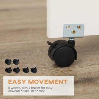 HOMCOM Πτυσσόμενο Τραπέζι Κουζίνας με 2 Συρτάρια και Ντουλάπι με Πό... HOMCOM Πτυσσόμενο Τραπέζι Κουζίνας με 2 Συρτάρια και Ντουλάπι με Πό...