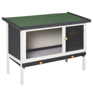 PawHut Outdoor Spruce Hutch με αφαιρούμενο δίσκο, ασφαλτική στέγη κ...