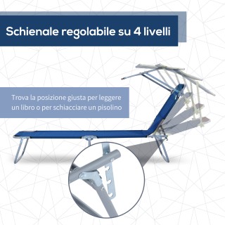 Outsunny Garden Ξαπλώστρα Πτυσσόμενη ξαπλώστρα με μπλε οροφή 84B-001BU Outsunny Garden Ξαπλώστρα Πτυσσόμενη ξαπλώστρα με μπλε οροφή 84B-001BU