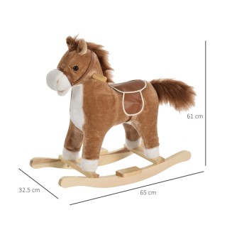 Λούτρινο Κουνιστό Αλογάκι με Μουσική και Ξύλινη Βάση Χρώματος Καφέ ... Λούτρινο Κουνιστό Αλογάκι με Μουσική και Ξύλινη Βάση Χρώματος Καφέ ...