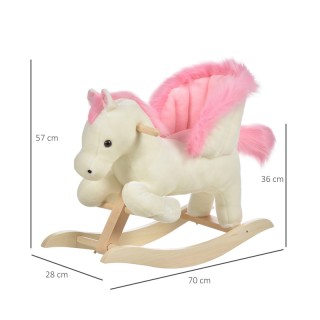 Λούτρινο Κουνιστό Αλογάκι με Μουσική και Ξύλινη Βάση HOMCOM 330-114 Λούτρινο Κουνιστό Αλογάκι με Μουσική και Ξύλινη Βάση HOMCOM 330-114