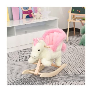 Λούτρινο Κουνιστό Αλογάκι με Μουσική και Ξύλινη Βάση HOMCOM 330-114 Λούτρινο Κουνιστό Αλογάκι με Μουσική και Ξύλινη Βάση HOMCOM 330-114
