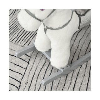 Λούτρινο Κουνιστό Αλογάκι με Μουσική Ξύλινη Βάση και Αρκουδάκι Χρώμ...