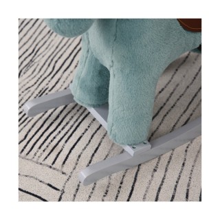 Λούτρινο Κουνιστό Αλογάκι με Μουσική Ξύλινη Βάση και Αρκουδάκι Χρώμ...