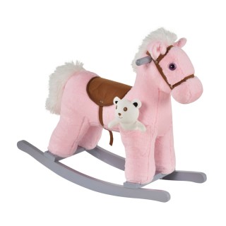 Λούτρινο Κουνιστό Αλογάκι με Μουσική Ξύλινη Βάση και Αρκουδάκι Χρώμ... Λούτρινο Κουνιστό Αλογάκι με Μουσική Ξύλινη Βάση και Αρκουδάκι Χρώμ...
