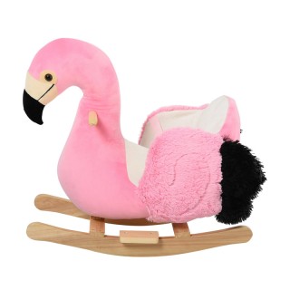 Λούτρινο Κουνιστό Φλαμίνγκο με Ξύλινη Βάση HOMCOM 330-100 Λούτρινο Κουνιστό Φλαμίνγκο με Ξύλινη Βάση HOMCOM 330-100