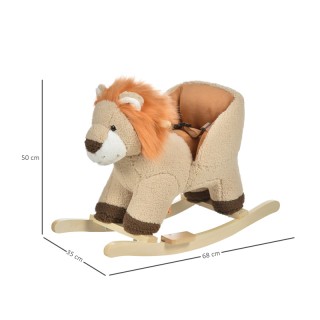 Λούτρινο Κουνιστό Λιονταράκι με Μουσική και Ξύλινη Βάση HOMCOM 330-115 Λούτρινο Κουνιστό Λιονταράκι με Μουσική και Ξύλινη Βάση HOMCOM 330-115