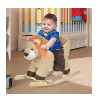 Λούτρινο Κουνιστό Λιονταράκι με Μουσική και Ξύλινη Βάση HOMCOM 330-115 Λούτρινο Κουνιστό Λιονταράκι με Μουσική και Ξύλινη Βάση HOMCOM 330-115