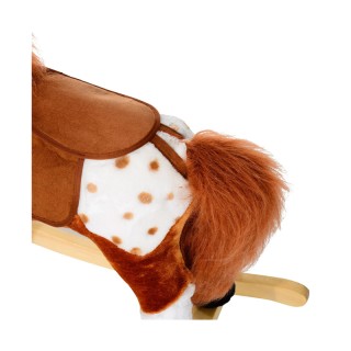 Λούτρινο Κουνιστό Αλογάκι με Μουσική και Ξύλινη Βάση HOMCOM 330-004BN