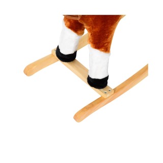 Λούτρινο Κουνιστό Αλογάκι με Μουσική και Ξύλινη Βάση HOMCOM 330-004BN