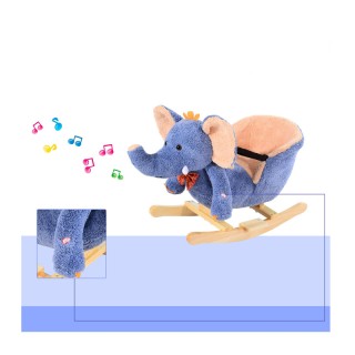 Λούτρινος Κουνιστός Ελέφαντας με Μουσική και Ξύλινη Βάση HOMCOM 330... Λούτρινος Κουνιστός Ελέφαντας με Μουσική και Ξύλινη Βάση HOMCOM 330...