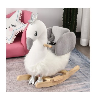Λούτρινος Κουνιστός Κύκνος με Μουσική και Ξύλινη Βάση HOMCOM 330-106 Λούτρινος Κουνιστός Κύκνος με Μουσική και Ξύλινη Βάση HOMCOM 330-106