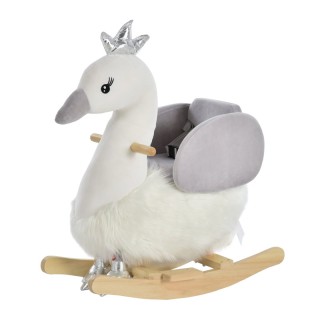 Λούτρινος Κουνιστός Κύκνος με Μουσική και Ξύλινη Βάση HOMCOM 330-106 Λούτρινος Κουνιστός Κύκνος με Μουσική και Ξύλινη Βάση HOMCOM 330-106