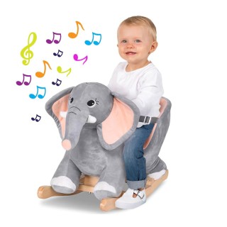 Λούτρινος Κουνιστός Ελέφαντας με Μουσική και Ξύλινη Βάση Bakaji 028...