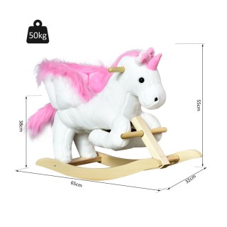 Λούτρινος Κουνιστός Μονόκερος με Μουσική και Ξύλινη Βάση HOMCOM 330... Λούτρινος Κουνιστός Μονόκερος με Μουσική και Ξύλινη Βάση HOMCOM 330...