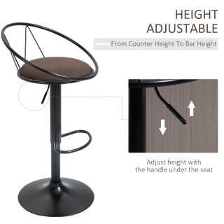 HOMCOM Σετ 2 περιστρεφόμενων σκαμπό μπαρ με στήριγμα ποδιών, ρυθμιζ... HOMCOM Σετ 2 περιστρεφόμενων σκαμπό μπαρ με στήριγμα ποδιών, ρυθμιζ...