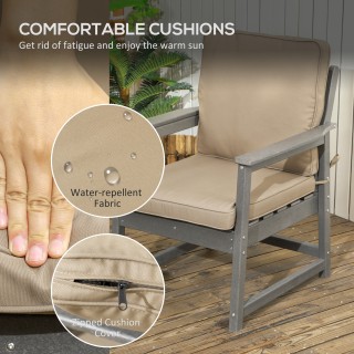 Σαλόνι κήπου με καναπέ, 2 πολυθρόνες και HDPE τραπεζάκι σαλονιού με...