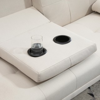 Ανακλινόμενος καναπές-κρεβάτι 3 θέσεων HOMCOM με επένδυση από λινό ...