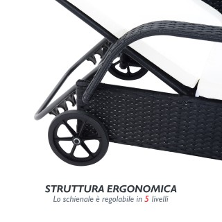 Outsunny Σετ 2 Rattan Ξαπλώστρα Ξαπλώστρα με Επενδυμένο στρώμα και ... Outsunny Σετ 2 Rattan Ξαπλώστρα Ξαπλώστρα με Επενδυμένο στρώμα και ...