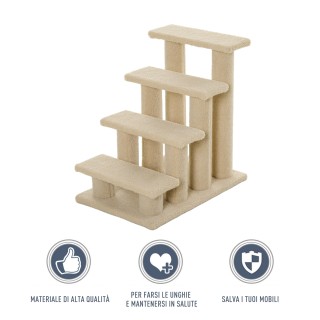 Σκάλα για κατοικίδια PawHut με 4 σκαλοπάτια και απαλή μπεζ ταπετσαρ... Σκάλα για κατοικίδια PawHut με 4 σκαλοπάτια και απαλή μπεζ ταπετσαρ...