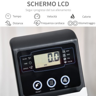 HOMCOM Οριζόντιο ποδήλατο γυμναστικής με ρυθμιζόμενη πλάτη και κάθι...