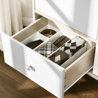 Ντουλάπα HOMCOM 2 Ξύλινες πόρτες με 4 θήκες, 2 συρτάρια και κρεμάστ...