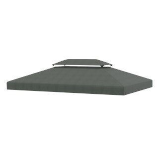 Outsunny 4x3m 2-Tier Polyester Gazebo κάλυμμα με ιμάντες και 10 οπέ... Outsunny 4x3m 2-Tier Polyester Gazebo κάλυμμα με ιμάντες και 10 οπέ...