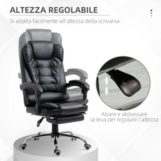 Καρέκλα γραφείου HOMCOM ρυθμιζόμενο ύψος με ανακλινόμενη πλάτη και ... Καρέκλα γραφείου HOMCOM ρυθμιζόμενο ύψος με ανακλινόμενη πλάτη και ...