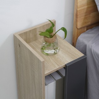 HOMCOM Μοντέρνο Γκρι Κομοδίνο με Ανοιχτό Ράφι, Σετ μοριοσανίδας 2 τ... HOMCOM Μοντέρνο Γκρι Κομοδίνο με Ανοιχτό Ράφι, Σετ μοριοσανίδας 2 τ...