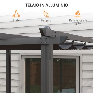 Pergola Gazebo 3x3 m με 8 οπές αποστράγγισης, σε αλουμίνιο, μέταλλο... Pergola Gazebo 3x3 m με 8 οπές αποστράγγισης, σε αλουμίνιο, μέταλλο...