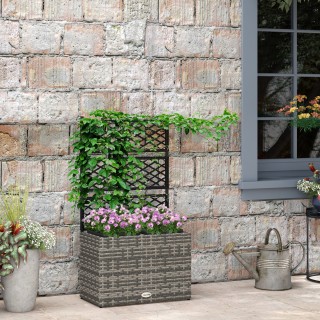 Outsunny Planter με πλέγμα για αναρρίχηση με 2 γλάστρες από ατσάλι ...