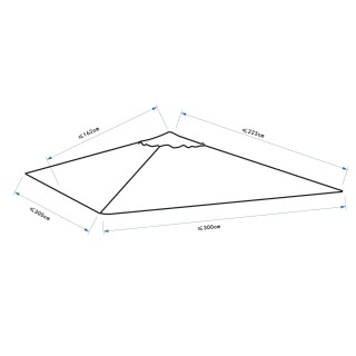 Outsunny Ανταλλακτική οροφής για Gazebo 3x3m σε αδιάβροχο Anti-UV π...