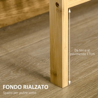 HOMCOM 3-επίπεδο ντουλάπι πολλαπλών χρήσεων Μπαμπού εξοικονόμησης χ...