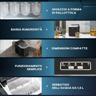 Αυτοκαθαριζόμενη παγομηχανή με 9 κύβους σε 6-13 λεπτά, σε PP και χα... Αυτοκαθαριζόμενη παγομηχανή με 9 κύβους σε 6-13 λεπτά, σε PP και χα...