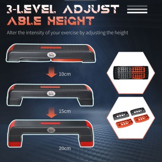 HOMCOM Step Fitness για Αερόμπικ Ρυθμιζόμενο σε 3 ύψη 10-15-20 cm σ...