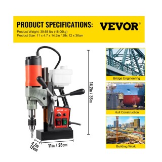 Μαγνητικό Δράπανο 1200 W VEVOR SYWGDCLZ1220V479UV2 Μαγνητικό Δράπανο 1200 W VEVOR SYWGDCLZ1220V479UV2