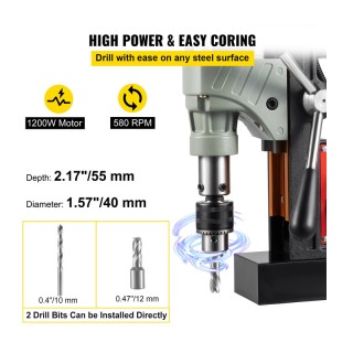 Μαγνητικό Δράπανο 1200 W VEVOR SYWGDCLZ1220V479UV2 Μαγνητικό Δράπανο 1200 W VEVOR SYWGDCLZ1220V479UV2