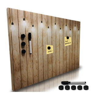 Μαγνητικός Πίνακας Ανακοινώσεων Wood With Lights 60 x 40 x 2 cm Bak... Μαγνητικός Πίνακας Ανακοινώσεων Wood With Lights 60 x 40 x 2 cm Bak...