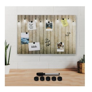 Μαγνητικός Πίνακας Ανακοινώσεων Wood With Lights 60 x 40 x 2 cm Bak...