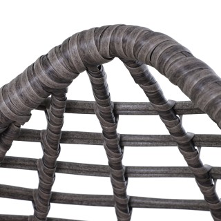 Πολυθρόνα Outsunny σε PE Rattan Grey με μαλακό μπεζ μαξιλάρι για εξ...