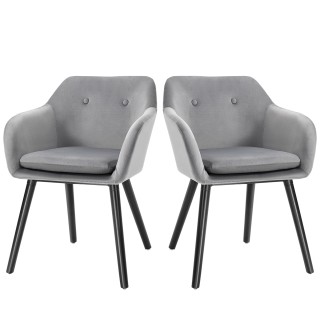 HOMCOM Σετ 2 καρέκλες τραπεζαρίας με επένδυση και βελούδινα μπράτσα... HOMCOM Σετ 2 καρέκλες τραπεζαρίας με επένδυση και βελούδινα μπράτσα...