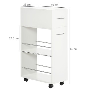 HOMCOM μοριοσανίδα και καρότσι κουζίνας από ανοξείδωτο χάλυβα με 2 ... HOMCOM μοριοσανίδα και καρότσι κουζίνας από ανοξείδωτο χάλυβα με 2 ...