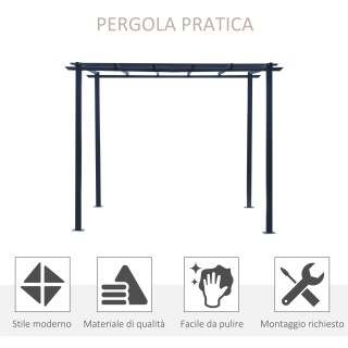 Δομή Outsunny Garden Pergola σε μαύρο μέταλλο 300 x 300 x 230 cm 84... Δομή Outsunny Garden Pergola σε μαύρο μέταλλο 300 x 300 x 230 cm 84...