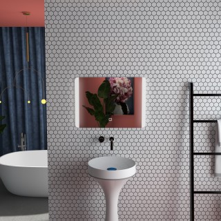 Καθρέπτης μπάνιου kleankin με φως LED στις 3 θερμοκρασίες, διακόπτη...