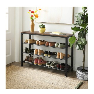 Μεταλλική Παπουτσοθήκη με 3 Ράφια και Πάγκο 100 x 30 x 72 cm VASAGL...
